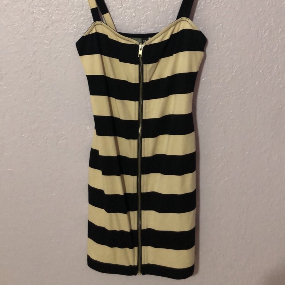 Striped zip up minidress